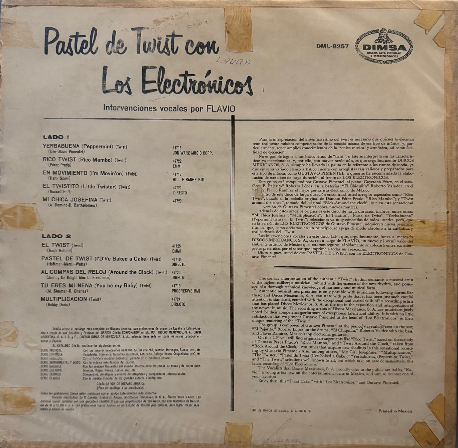 Los Electrónicos – Pastel de Twist (Vinilo México Original - DIMSA)