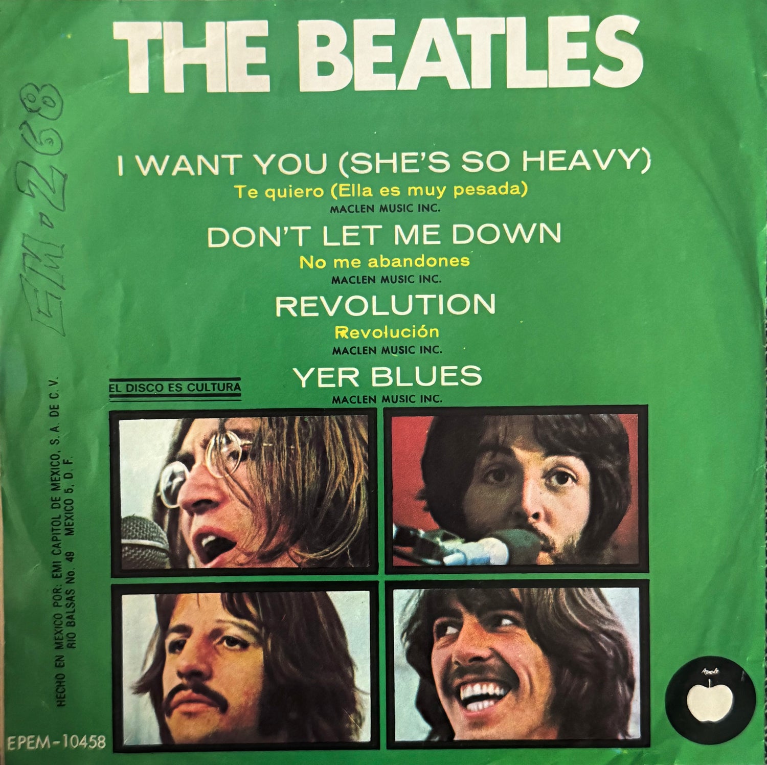 The Beatles – I Want You (EP 7″ México • Capitol, 45 RPM)