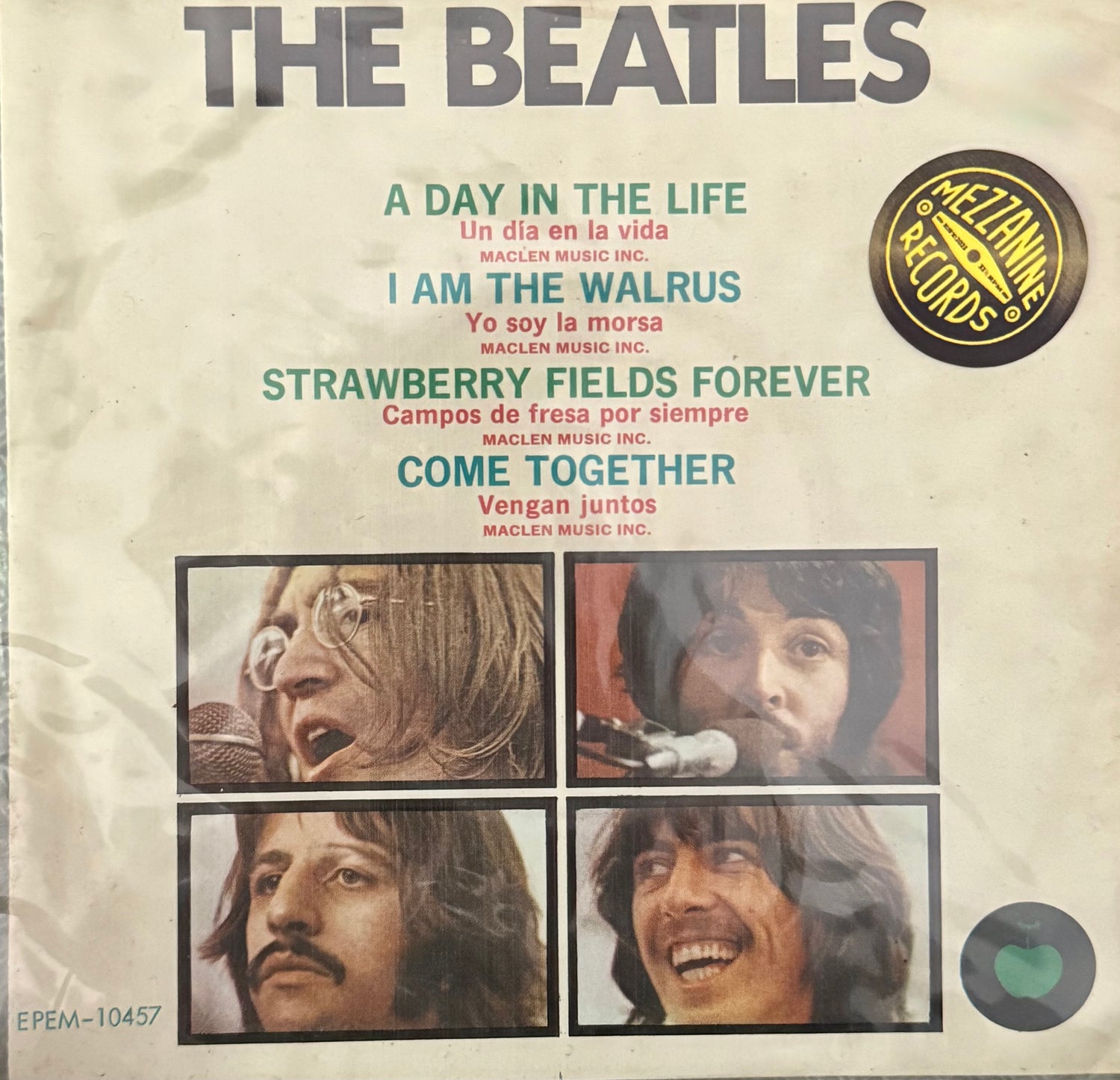 The Beatles – A Day in the Life +3 (EP 7″ México • Apple, 33⅓ RPM)
