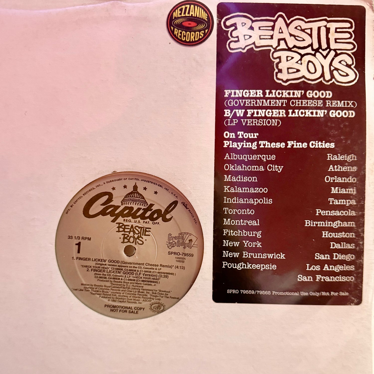 Beastie Boys · Finger Lickin’ Good (Promo 12”)