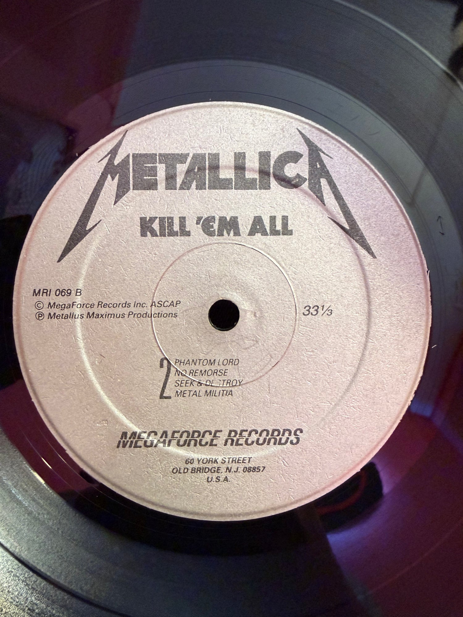 Metallica · Kill ’Em All (Megaforce MRI-069 Early US Sterling Pressing)