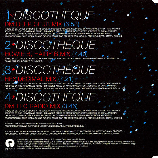 U2 – Discothèque (CD Single  · 1997)