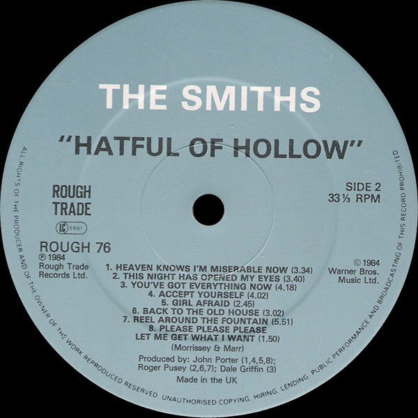 The Smiths – Hatful of Hollow (Vinilo Original Rough Trade, UK)
