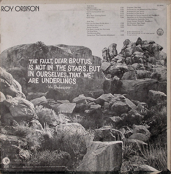 Roy Orbison – Milestones (Vinilo Original 1973 | MGM Records)