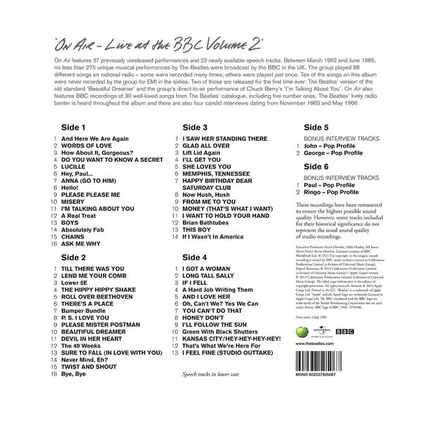 The Beatles – On Air: Live at the BBC Volume 2 (Vinilo doble – Grabaciones Inéditas en Vivo)