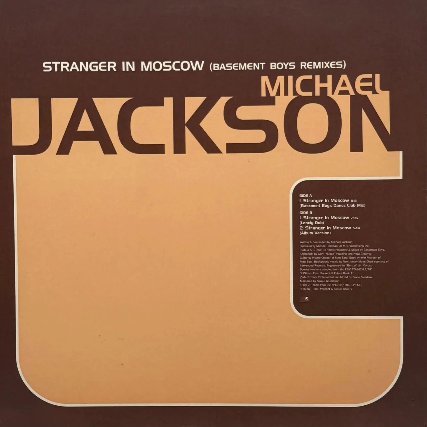 Michael Jackson · Stranger in Moscow (UK Promo 12” · Basement boys remixes)