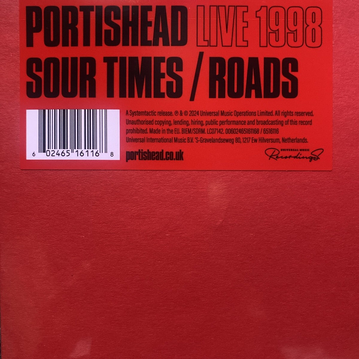 Portishead · Live 1998: Sour Times / Roads